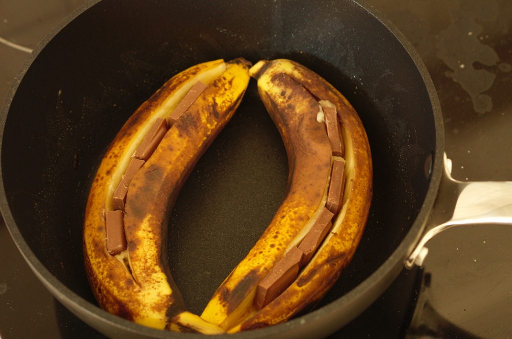 Schokobananen in der Pfanne