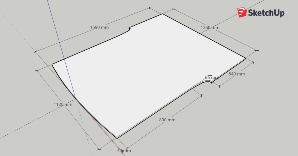 Caddy Bodenplatte Maße Sketchup